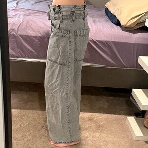 AGOLDE 90s Inspired Paperbag Waist Acid Wash Jeans - 32